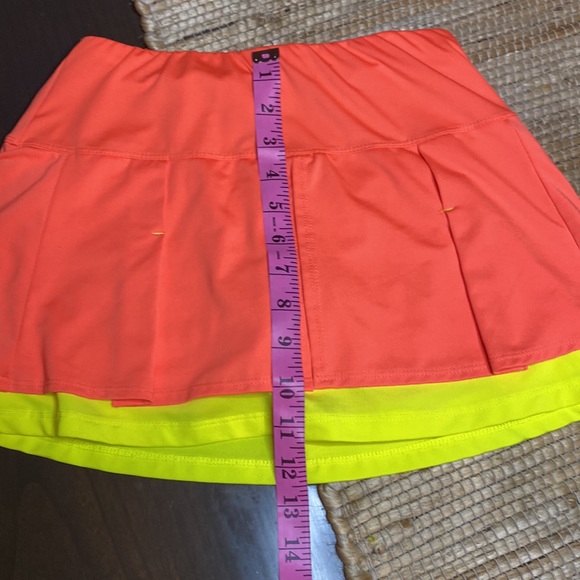 Lucky in Love neon Tangerine & Yellow Tennis Golf Sport Skort Size 0/2 - Picture 7 of 9